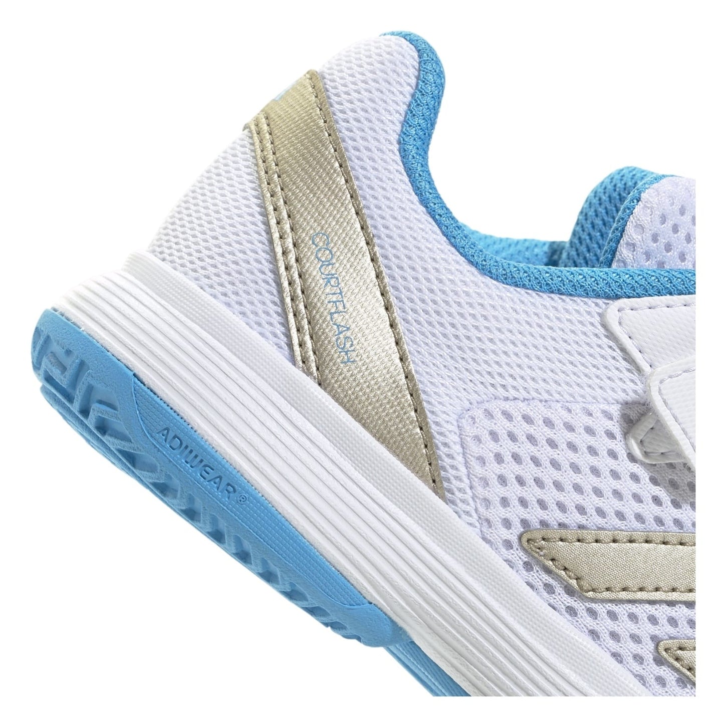 Adidas Courtflash K Comfort Closure Junior Shoes - White/Blue