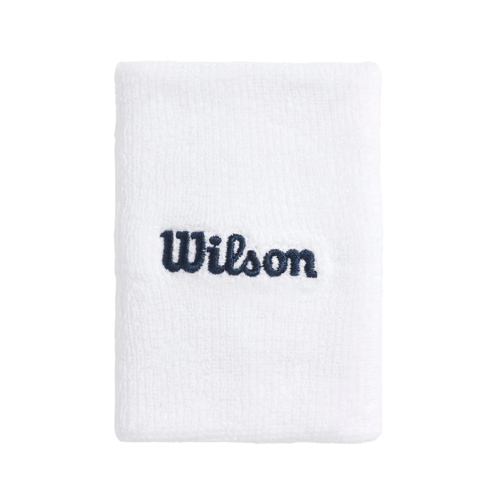 Wilson Wide Terry 2-Pack Wristband - Bright White