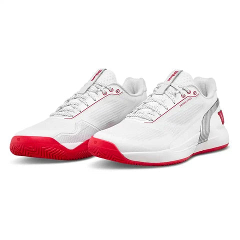 Zapatillas de Tenis Hombre Wilson Rush Pro 5 CTC Piso Mixto - Blanco/ Rojo