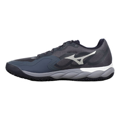 Sapatilhas de Ténis Masculina Mizuno Wave Enforce Court Terra Batida - Cinza/Branco