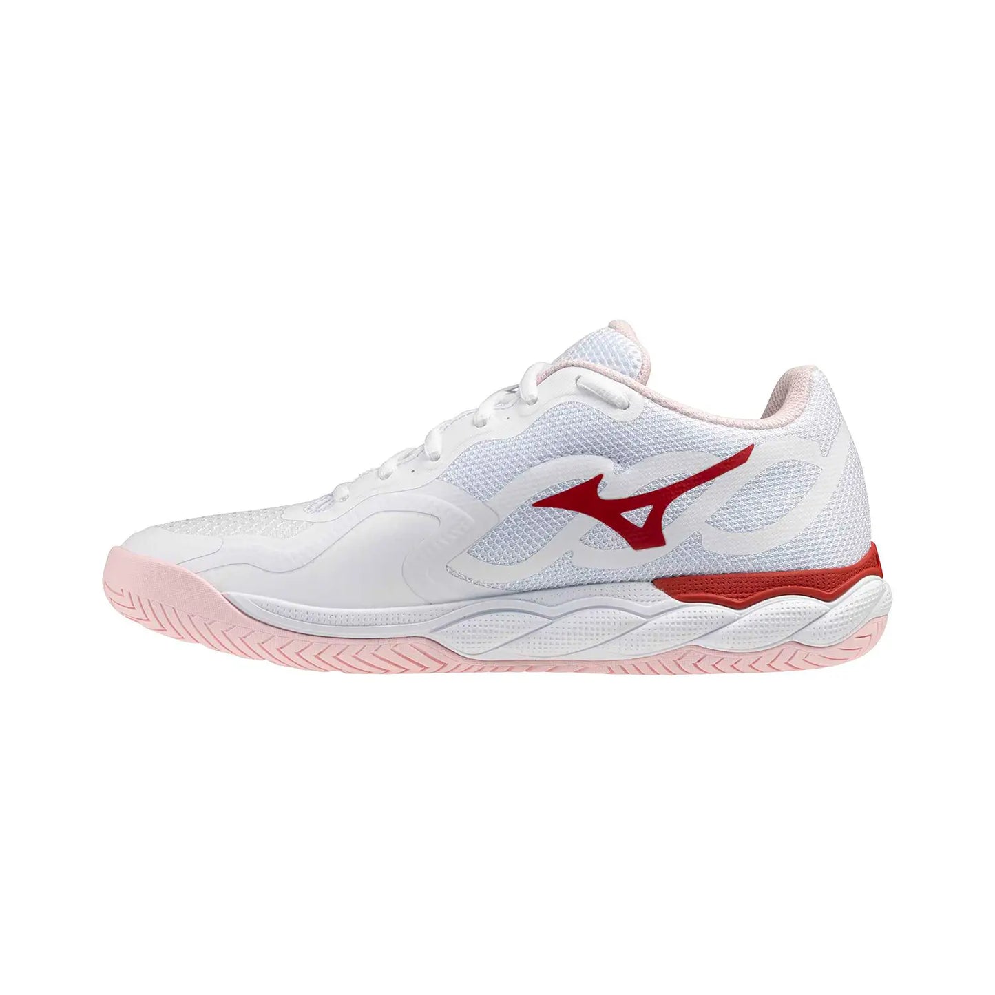 Zapatillas de Tenis Mujer Mizuno Wave Enforce Court Piso Mixto - Blanco/Rosa/Cereza