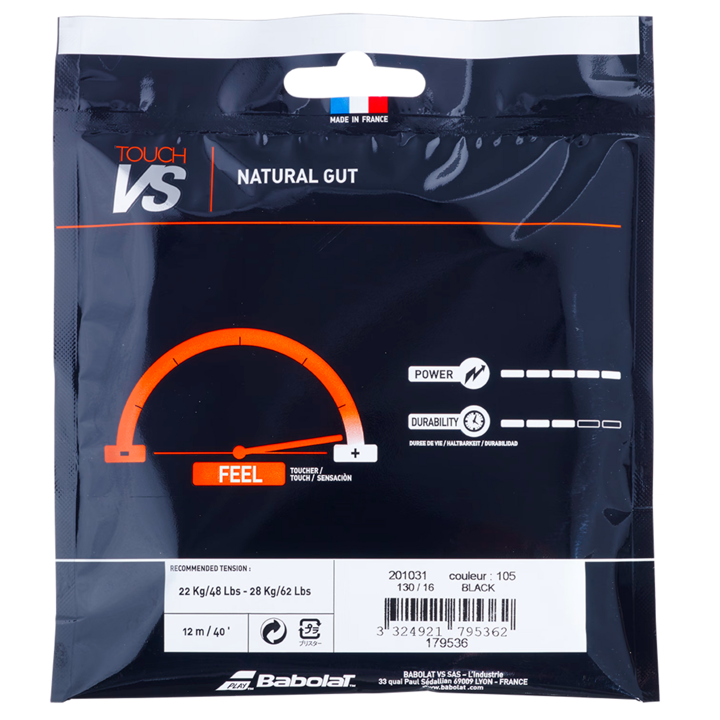 Corda de ténis Babolat Touch VS 1,35 mm 12 m