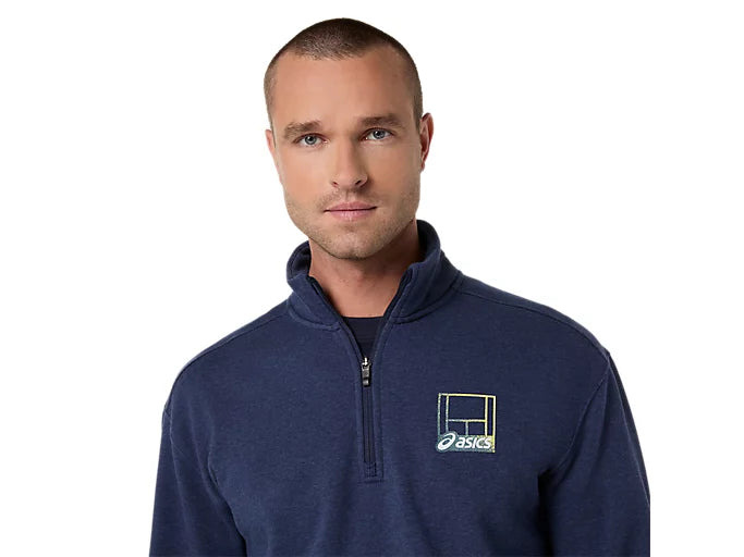 Asics Court Core Graphic Half Zip Sweatshirt - Midnight