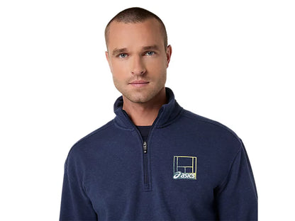 Asics Court Core Graphic Half Zip Sweatshirt - Midnight