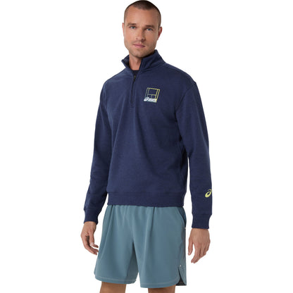 Asics Court Core Graphic Half Zip Sweatshirt - Midnight