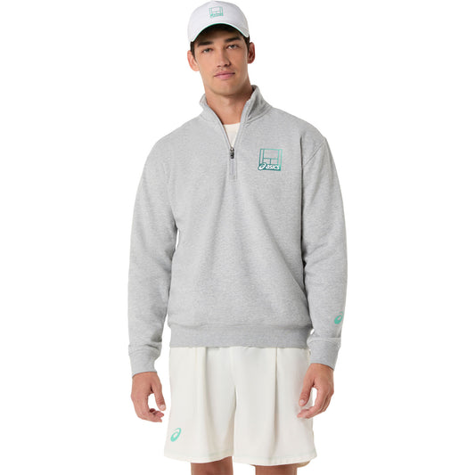 Asics Court Core Graphic Half Zip Sweatshirt - Grey