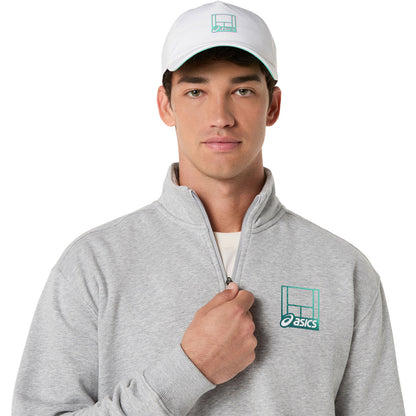 Asics Court Core Graphic Half Zip Sweatshirt - Grey