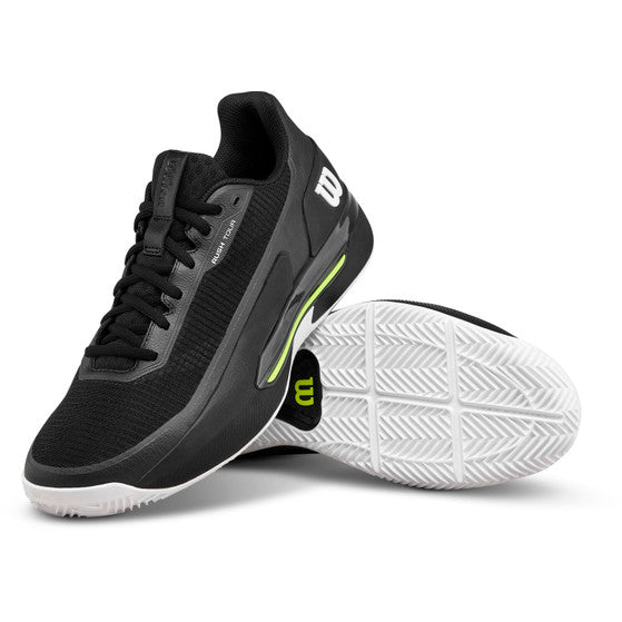 Zapatillas de Tenis Hombre Wilson Rush Tour 5 Tierra Batida - Negro/Blanco/Amarillo