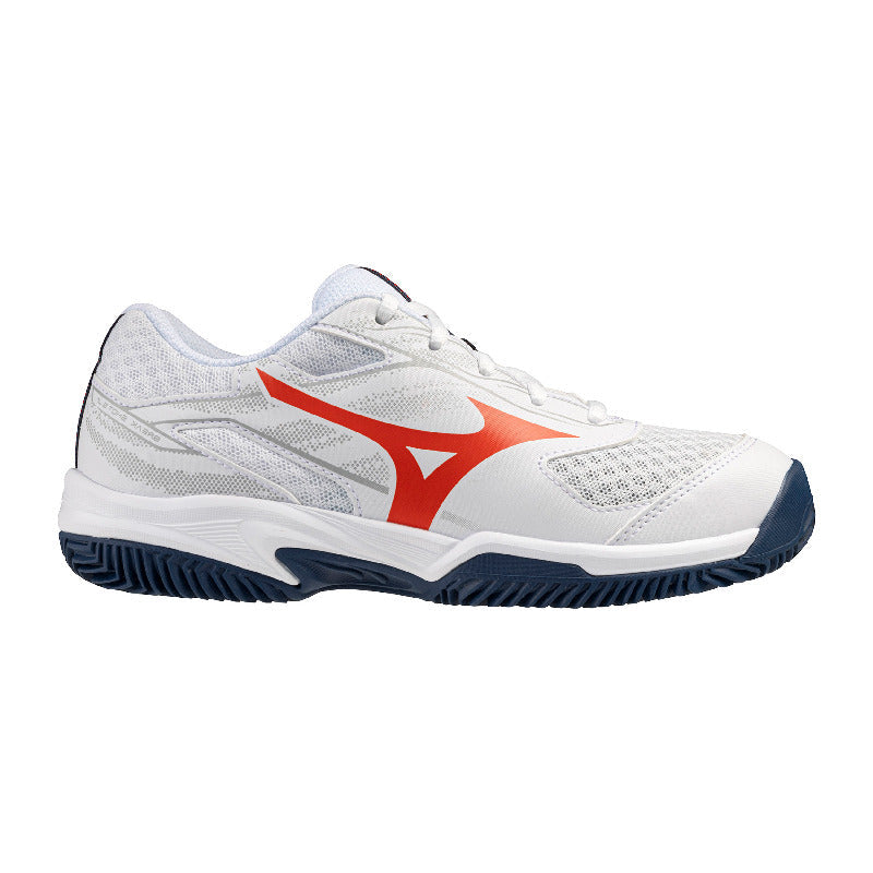 Mizuno Break Shot 5 Clay Court Junior's Tennis Shoes - White / Blue