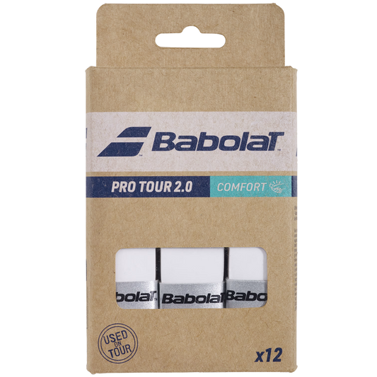 Babolat Pro Tour 2.0 Overgrip - Pack de 12 unidades - Branco