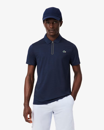 Lacoste Polo Jacquard Ultra-Dry Men - Navy