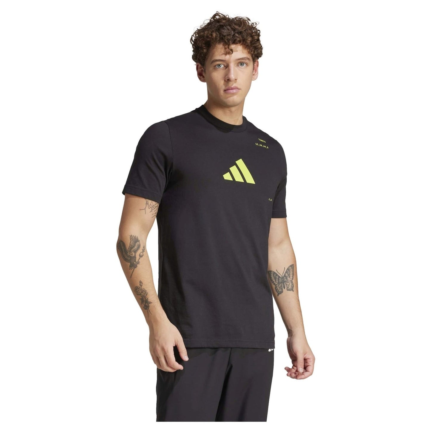 T-Shirt Adidas TNS Cat Graph - Preto / Amarelo Limão