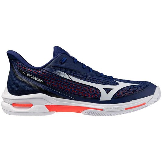 Sapatilhas de Ténis Masculina Mizuno Wave Exceed Tour 7 Clay Court - Azul / Branco