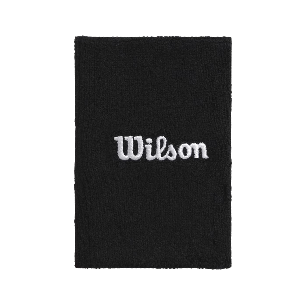 Wilson Wide Terry 2-Pack Wristband - Black