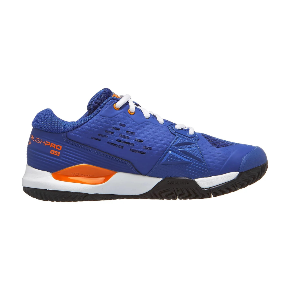 Sapatilhas de Ténis Junior Wilson Rush Pro Ace - Azul Deja Vu/Laranja Tiger/Branco