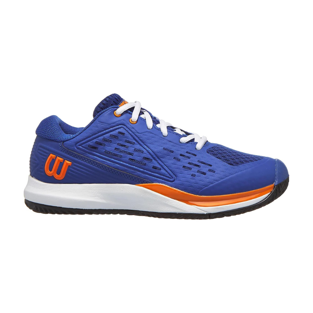 Sapatilhas de Ténis Junior Wilson Rush Pro Ace - Azul Deja Vu/Laranja Tiger/Branco