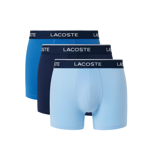 Lacoste 3-Pack Cotton Boxers - Blue