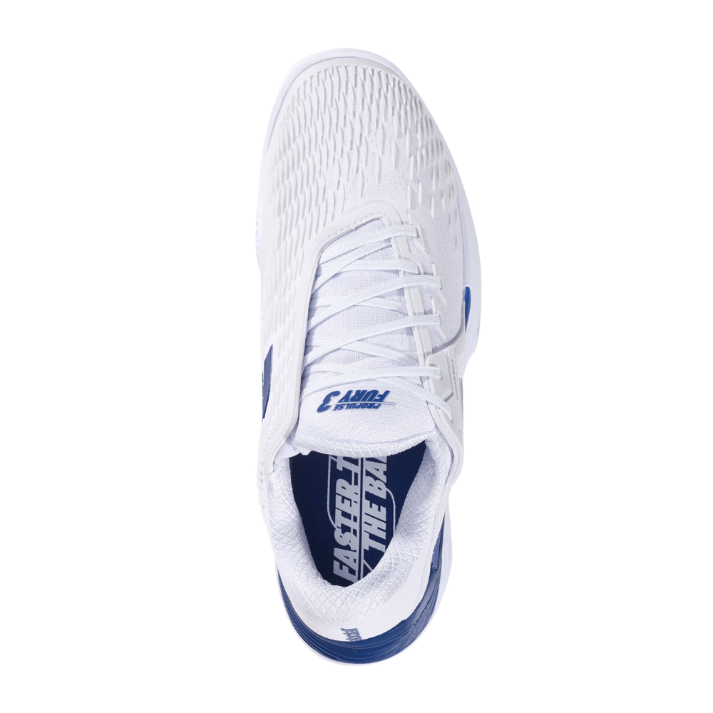 Babolat Propulse Fury 3 Clay Court Men Tennis Shoes - White/Dark Blue
