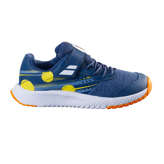 Zapatillas de Tenis Junior Babolat Pulsion Piso Mixto - Azul/Amarillo