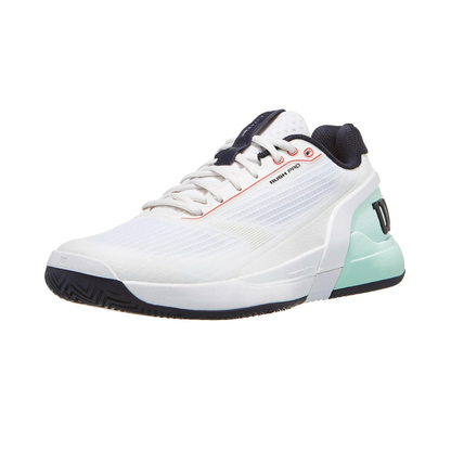 Sapatilhas de Ténis Masculina Wilson Rush Pro 5 All Court - Branco/Bay/Coral