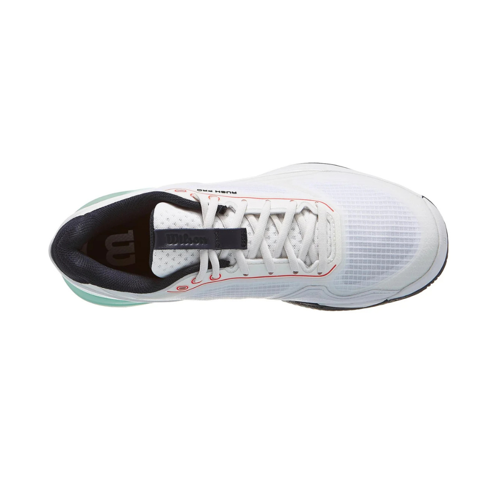 Sapatilhas de Ténis Masculina Wilson Rush Pro 5 All Court - Branco/Bay/Coral