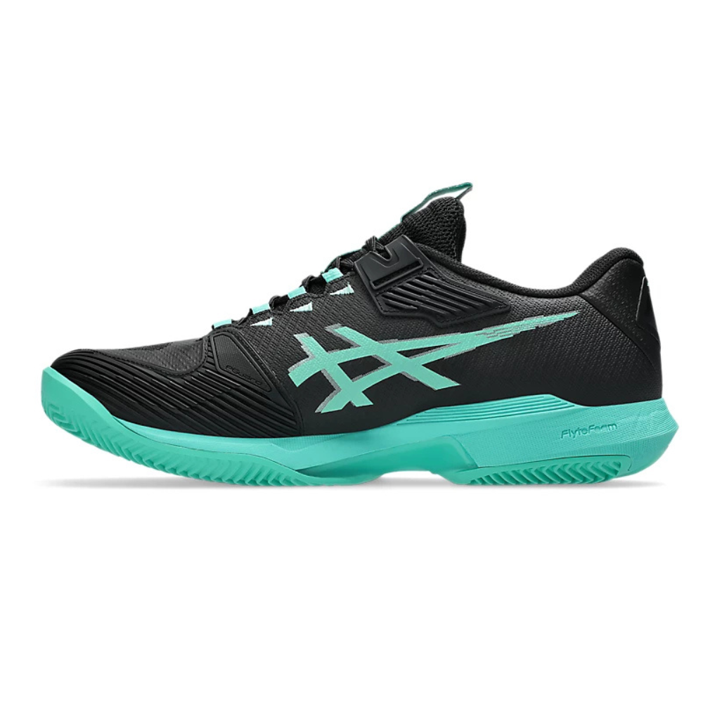 Asics Solution Speed FF 4 Clay Court Men Tennis Shoes - Black/Aurora Green