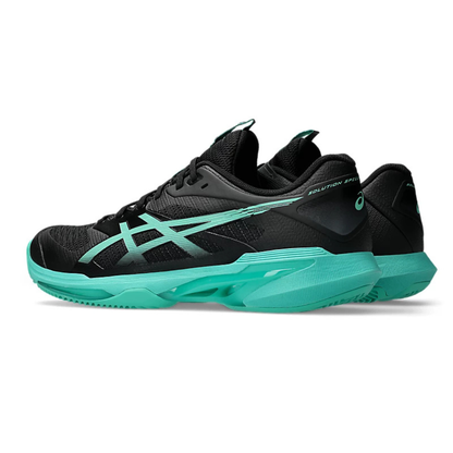 Asics Solution Speed FF 4 Clay Court Men Tennis Shoes - Black/Aurora Green