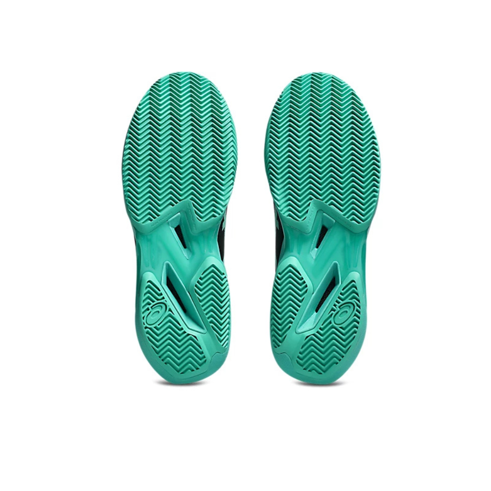 Asics Solution Speed FF 4 Clay Court Men Tennis Shoes - Black/Aurora Green