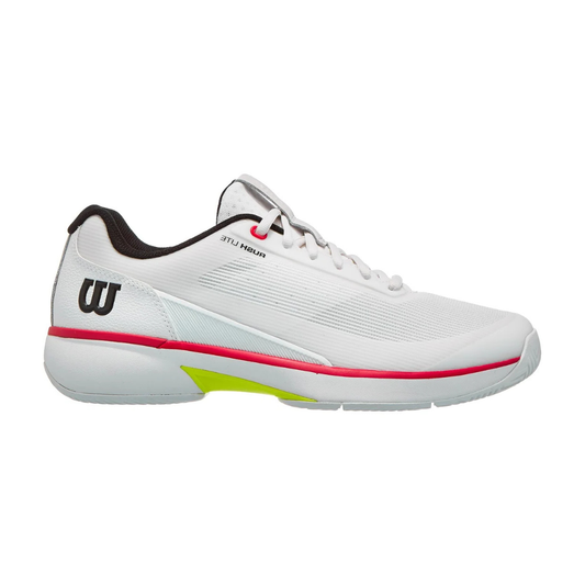 Wilson Rush Lite 5 All Court Men Tennis Shoes - White/Black/Red
