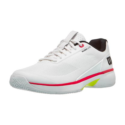Wilson Rush Lite 5 All Court Men Tennis Shoes - White/Black/Red