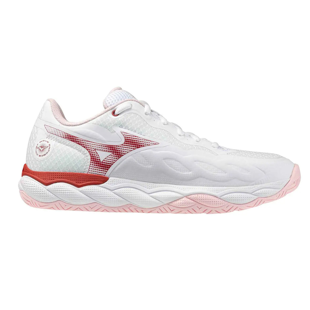 Zapatillas de Tenis Mujer Mizuno Wave Enforce Court Piso Mixto - Blanco/Rosa/Cereza
