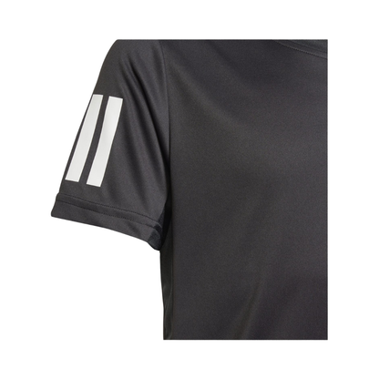 Adidas Club 3 Stripe Boy T-Shirt - Black