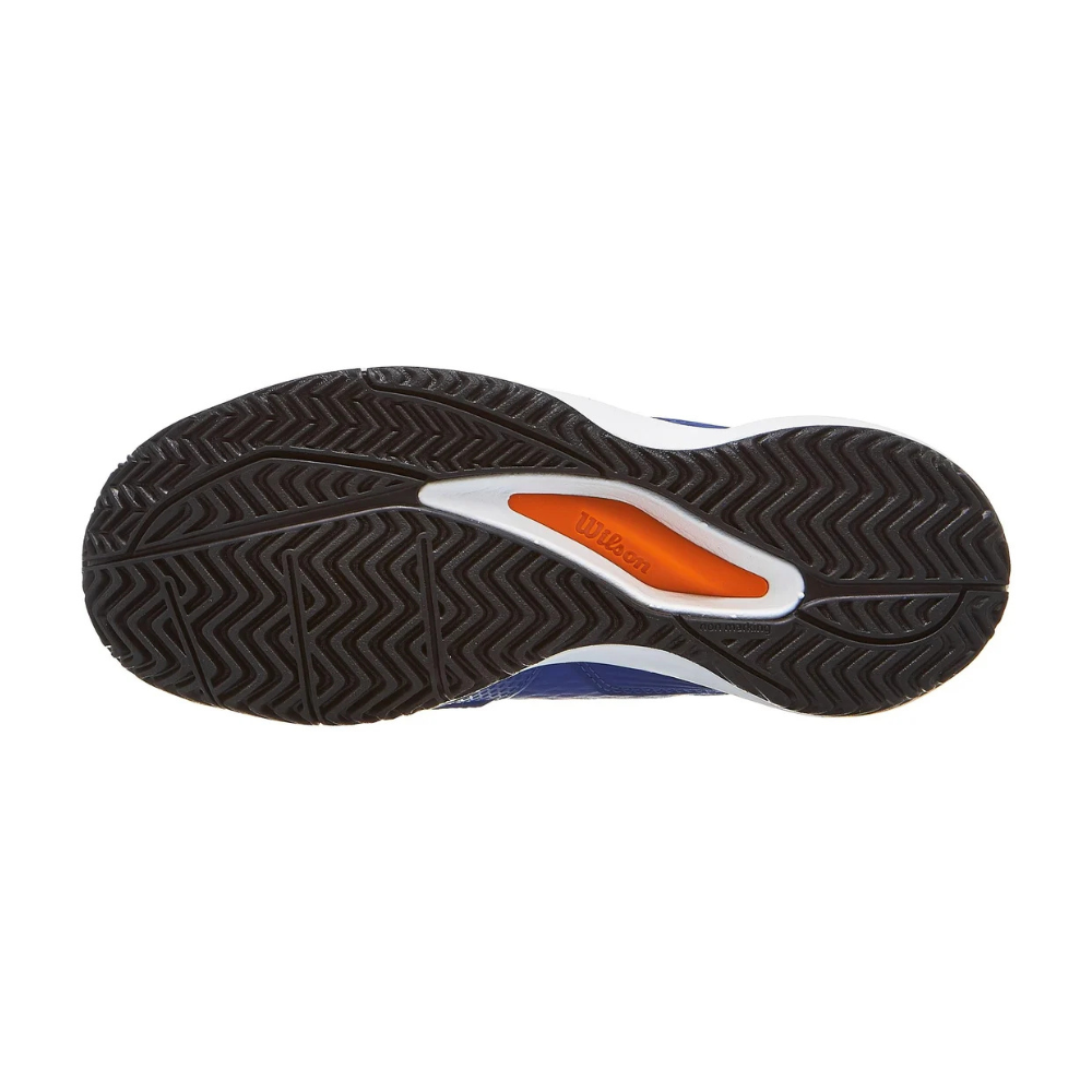 Sapatilhas de Ténis Junior Wilson Rush Pro Ace - Azul Deja Vu/Laranja Tiger/Branco