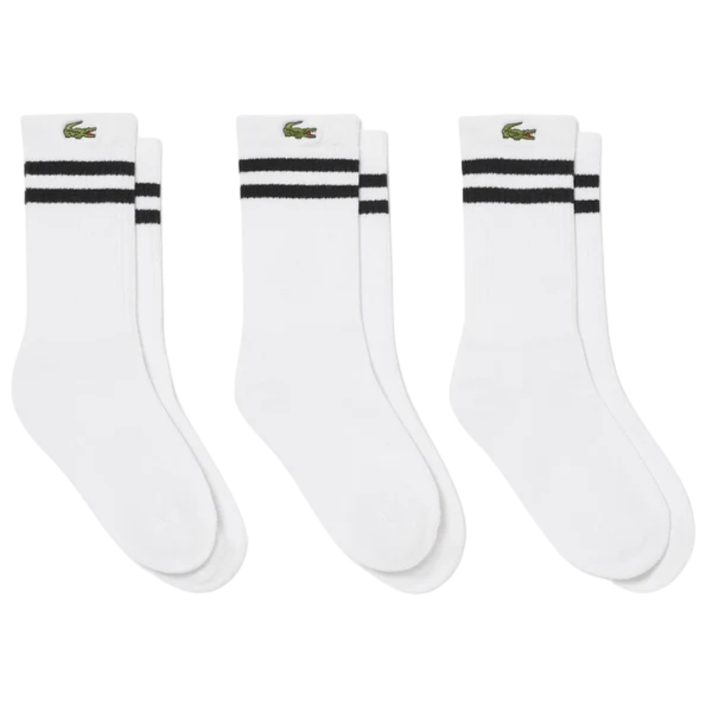 Lacoste 3 Pair Junior Socks - White