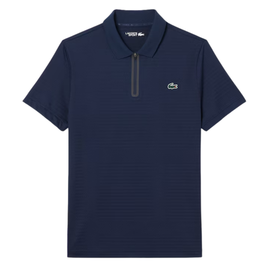 Lacoste Polo Jacquard Ultra-Dry Men - Navy