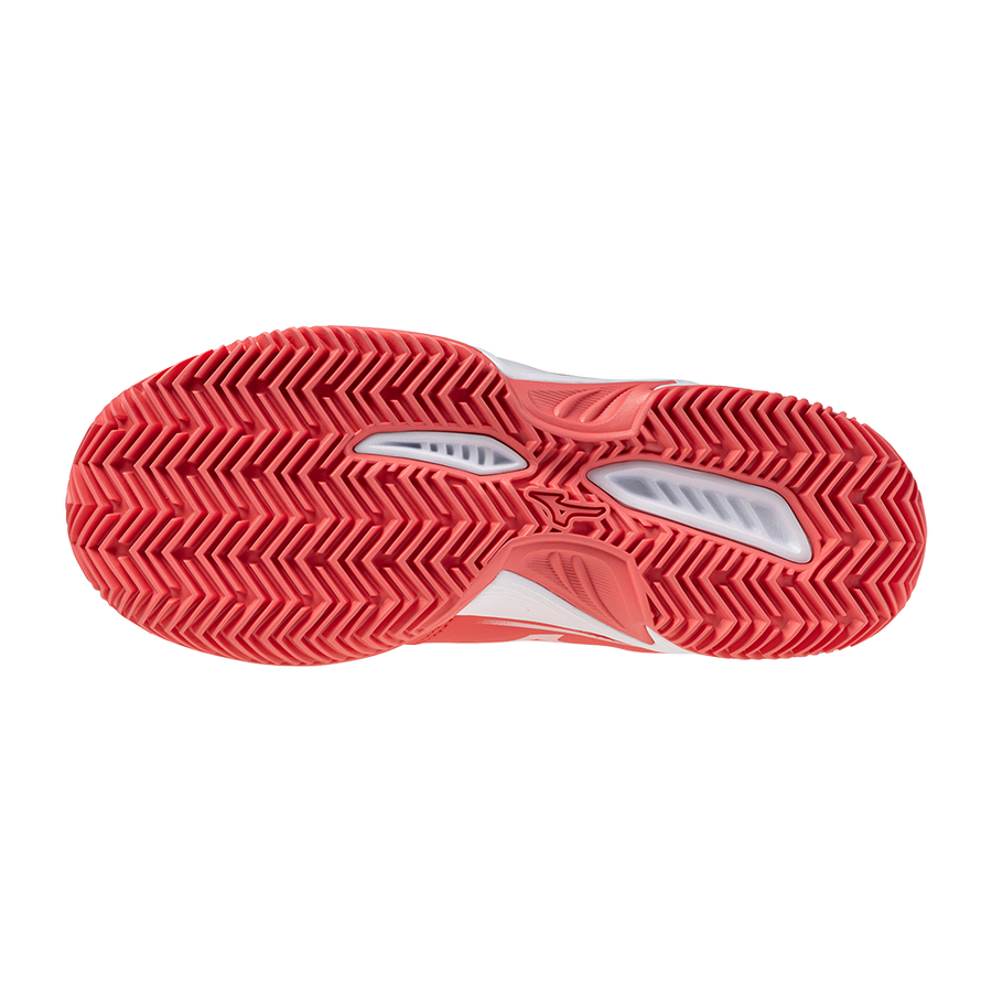 Sapatilhas de Ténis Feminina Mizuno Wave Enforce Court Clay Court - Branco/Coral Calipso