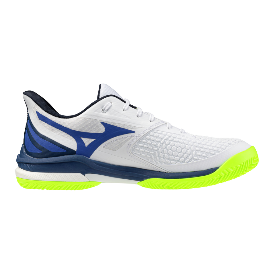 Sapatilhas de Ténis Masculina  Mizuno Wave Exceed Tour 7 Clay Court - Branco/Azul/Amarelo