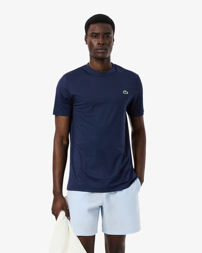 Lacoste Tennis Jacquard Ultra- Dry T-Shirt Men - Navy