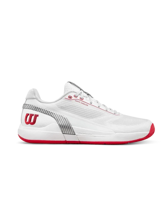 Zapatillas de Tenis Hombre Wilson Rush Pro 5 CTC Piso Mixto - Blanco/ Rojo