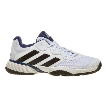 Zapatillas de Tenis Junior Adidas Barricade Piso Mixto - Blanco/Azul Oscuro