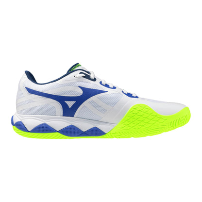 Sapatilhas de Ténis Masculina Mizuno Wave Enforce Tour 2 All Court - Branco/Azul/Amarelo