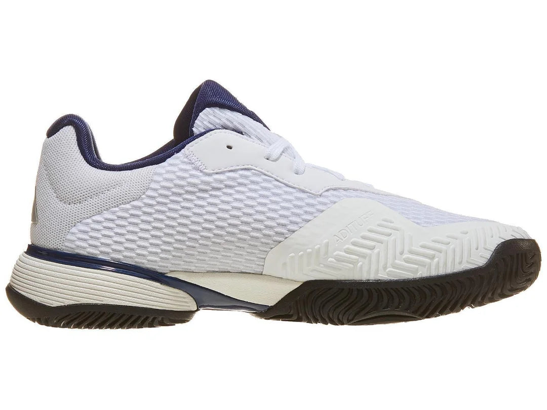 Zapatillas de Tenis Junior Adidas Barricade Piso Mixto - Blanco/Azul Oscuro