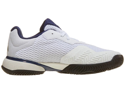 Zapatillas de Tenis Junior Adidas Barricade Piso Mixto - Blanco/Azul Oscuro