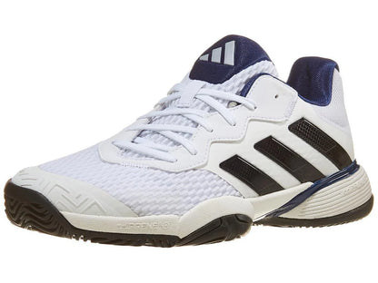 Zapatillas de Tenis Junior Adidas Barricade Piso Mixto - Blanco/Azul Oscuro