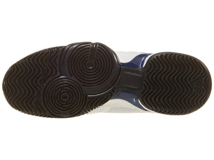 Zapatillas de Tenis Junior Adidas Barricade Piso Mixto - Blanco/Azul Oscuro