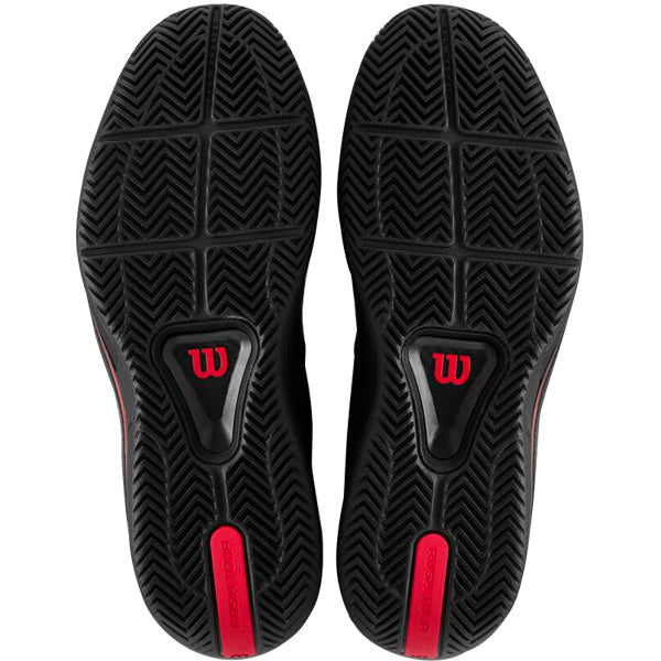 Zapatillas de Tenis Hombre Wilson Rush Tour 5 CTC Piso Mixto - Negro / Rojo