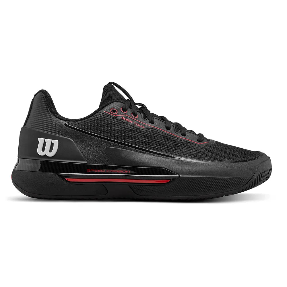 Zapatillas de Tenis Hombre Wilson Rush Tour 5 CTC Piso Mixto - Negro / Rojo